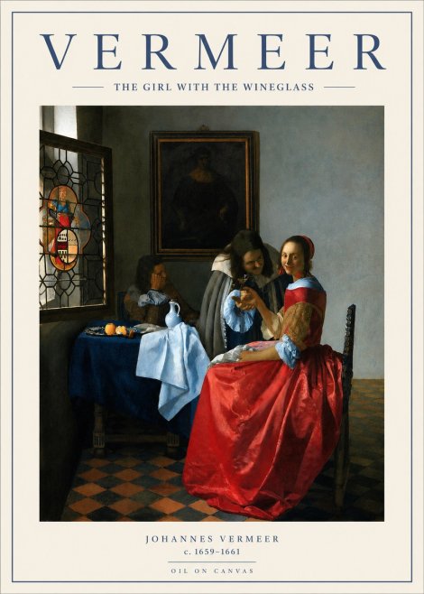 Vermeer The Girl with the Wineglass No2 - Poster