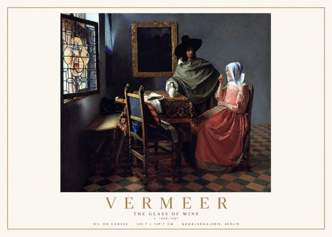 Vermeer The Glass of Wine No2 - Poster