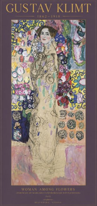Klimt Woman Among Flowers No2 - Poster