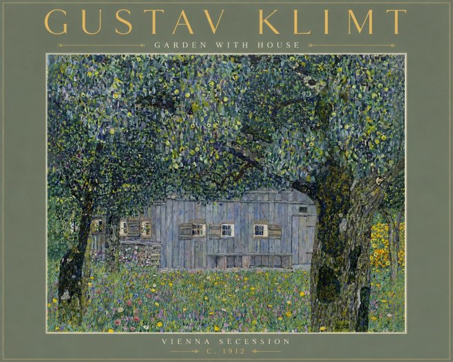 Klimt Garden with House No6 - Poster