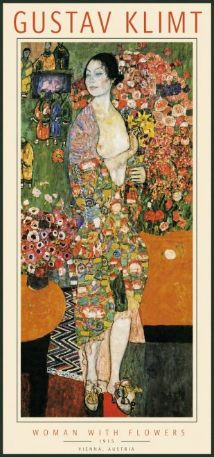 Klimt Woman with Flowers No3 - Poster