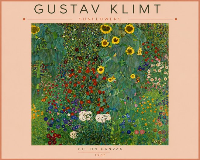 Klimt Sunflowers No5 - Poster