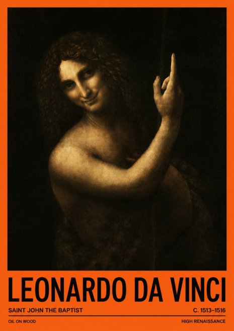 Leonardo da Vinci Saint John the Baptist No2 - Poster