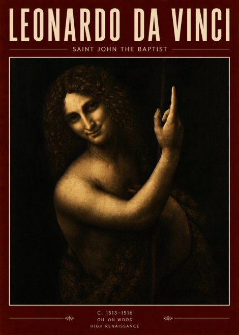 Leonardo da Vinci Saint John the Baptist No5 - Poster