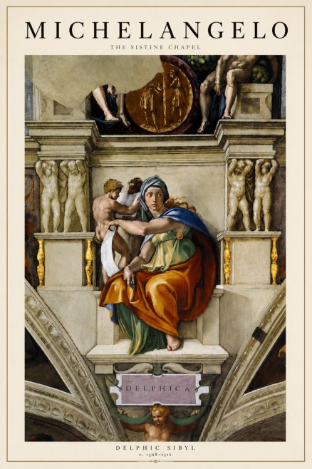 Michelangelo Delphic Sibyl No5 - Poster