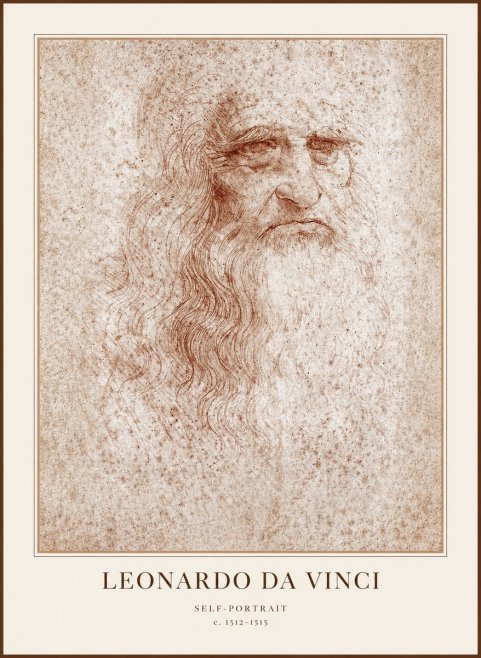 Leonardo da Vinci Self-portrait I No1 - Poster