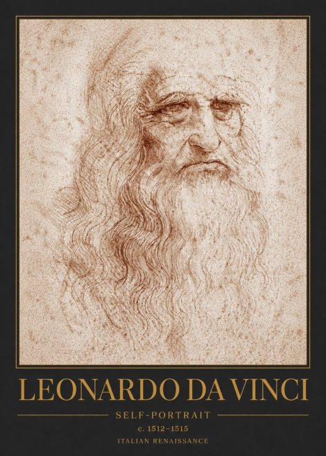 Leonardo da Vinci Self-portrait I No6 - Poster