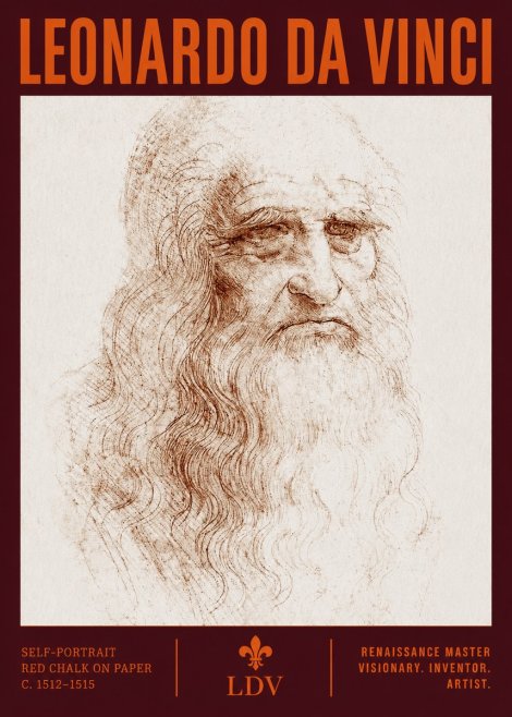 Leonardo da Vinci Self-portrait II No3 - Poster
