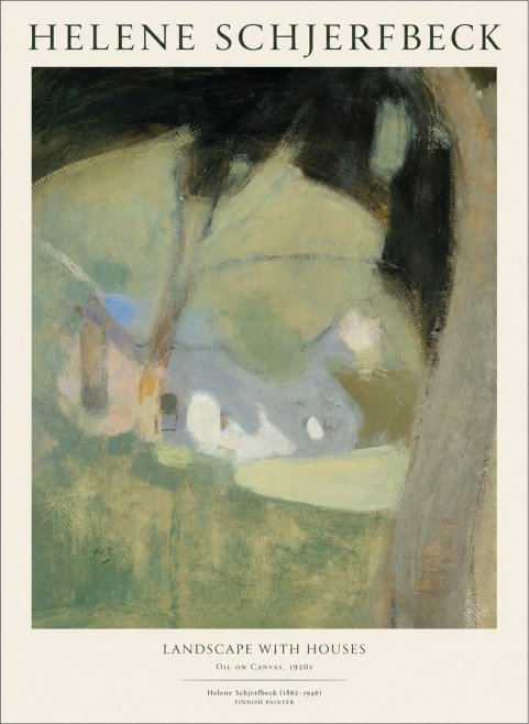 Helene Schjerfbeck Landscape with Houses No1 - Poster