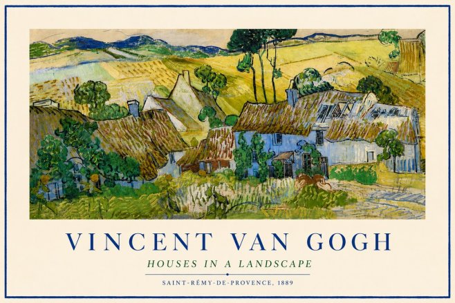 Van Gogh Houses in a Landscape No3 - Poster