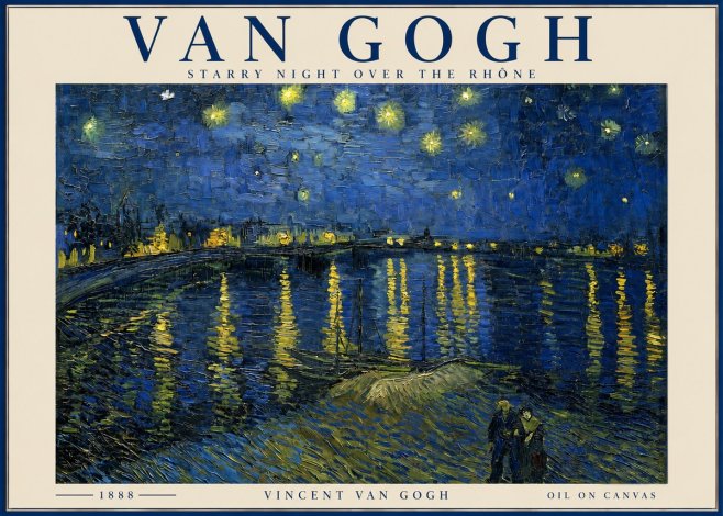 Van Gogh Starry Night over the Rhône No2 - Poster