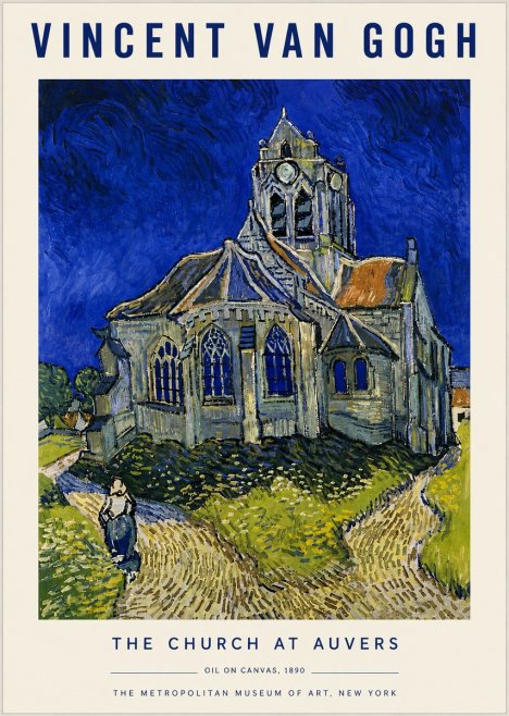 Van Gogh The Church at Auvers I No5 - Poster