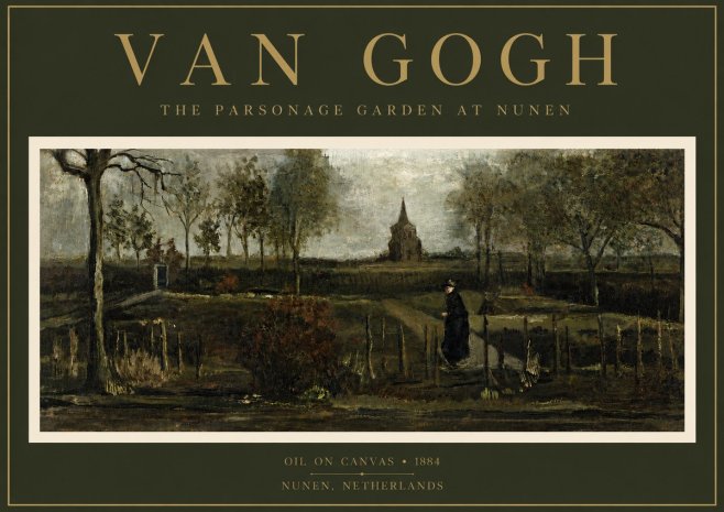 Van Gogh The Parsonage Garden at Nunen No6 - Poster
