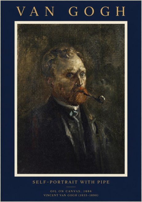Van Gogh Self-portrait with Pipe No1 - Poster
