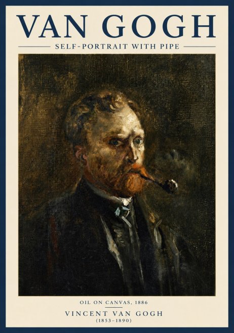 Van Gogh Self-portrait with Pipe No6 - Poster