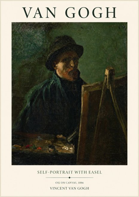 Van Gogh Self-portrait with Easel II No1 - Poster
