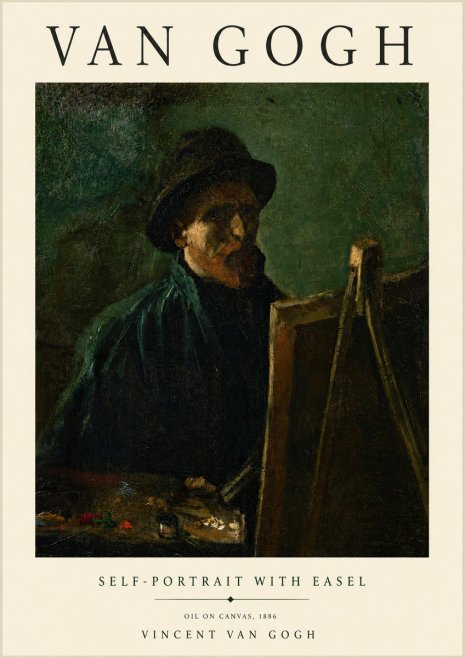 Van Gogh Self-portrait with Easel II No3 - Poster