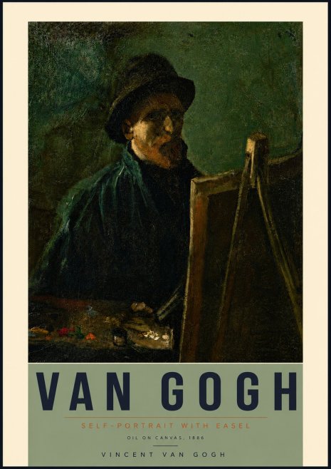 Van Gogh Self-portrait with Easel II No4 - Poster
