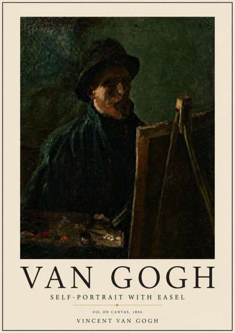 Van Gogh Self-portrait with Easel II No6 - Poster