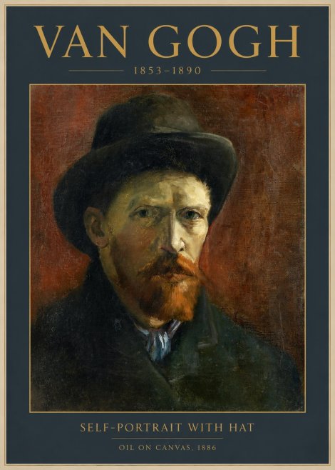 Van Gogh Self-portrait with Hat No1 - Poster