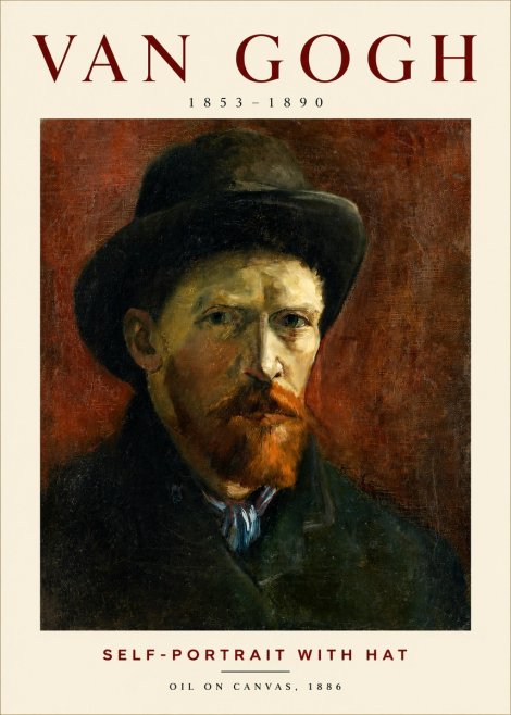 Van Gogh Self-portrait with Hat No2 - Poster