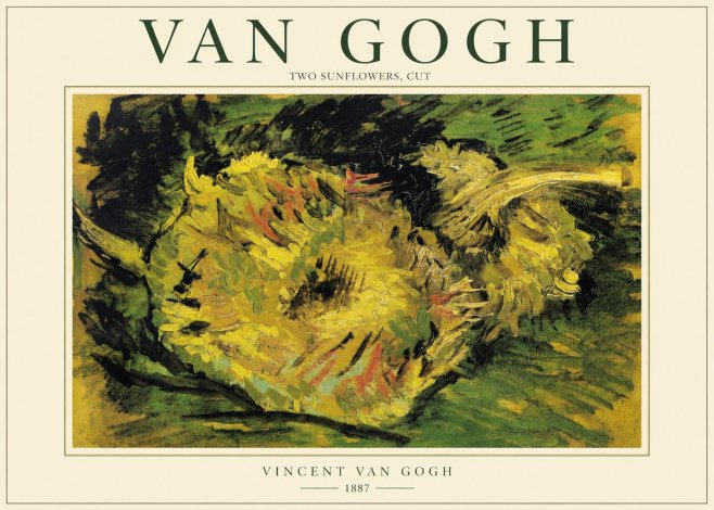 Van Gogh Two Sunflowers, Cut No2 - Poster