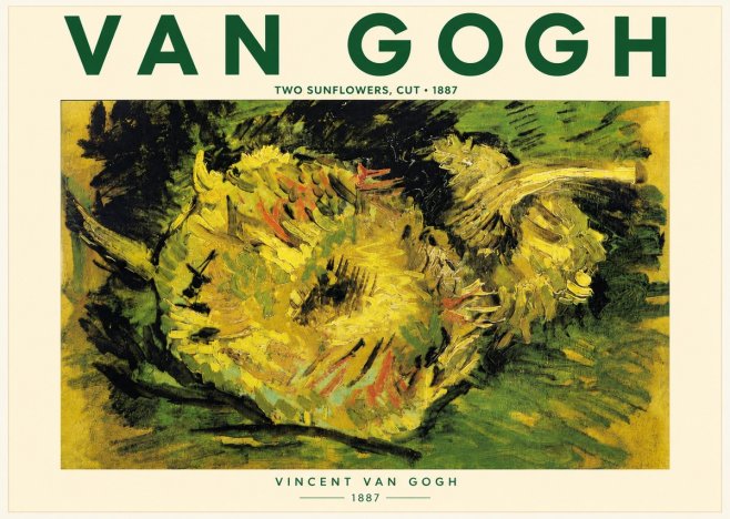 Van Gogh Two Sunflowers, Cut No4 - Poster