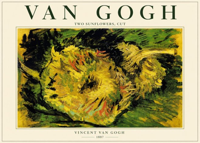 Van Gogh Two Sunflowers, Cut No5 - Poster
