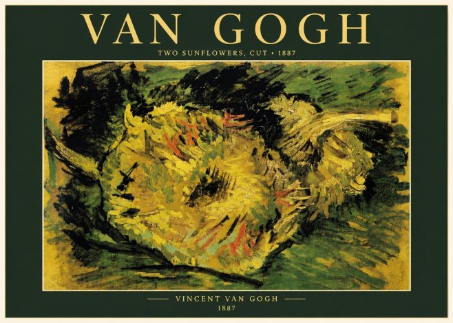 Van Gogh Two Sunflowers, Cut No6 - Poster