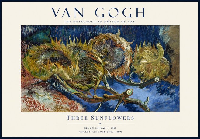Van Gogh Three Sunflowers No1 - Poster
