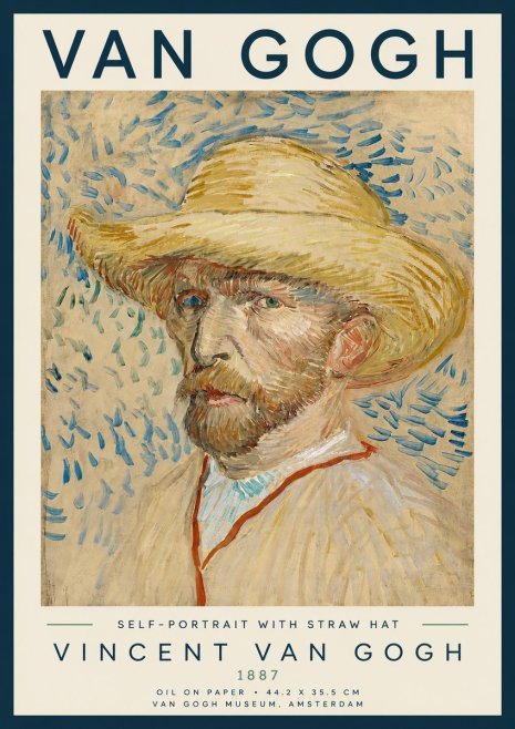 Van Gogh Self-portrait with Straw Hat II No3 - Poster