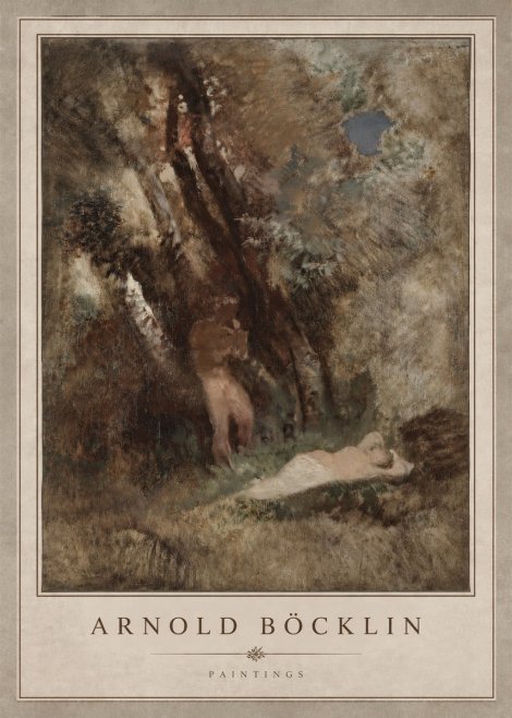 Arnold Böcklin Pan Frightening a Nymph No3 - Poster