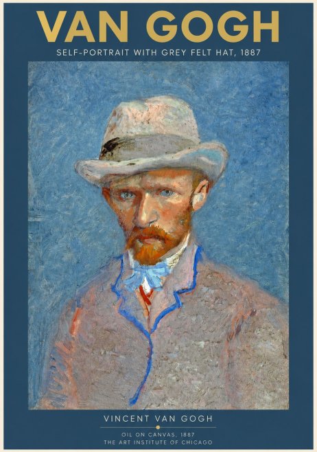 Van Gogh Self-portrait with Grey Felt Hat II No2 - Poster
