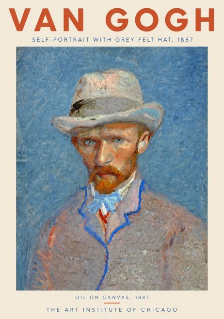 Van Gogh Self-portrait with Grey Felt Hat II No3 - Poster