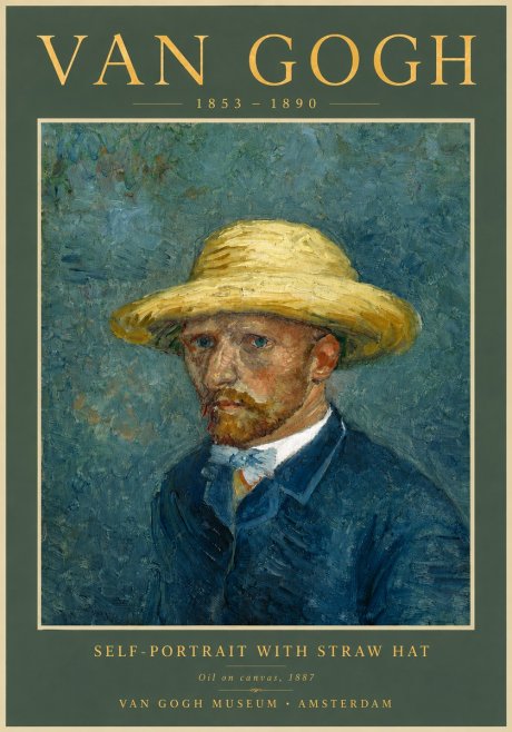 Van Gogh Self-portrait with Straw Hat III No5 - Poster