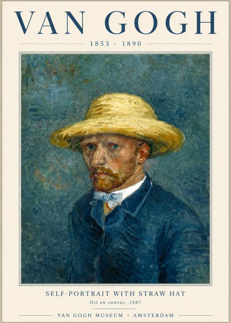 Van Gogh Self-portrait with Straw Hat III No6 - Poster
