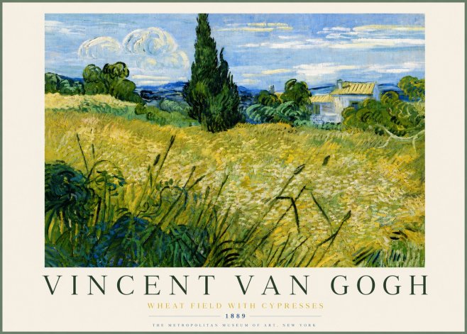 Van Gogh Wheat Field with Cypresses No4 - Poster