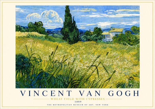 Van Gogh Wheat Field with Cypresses No5 - Poster