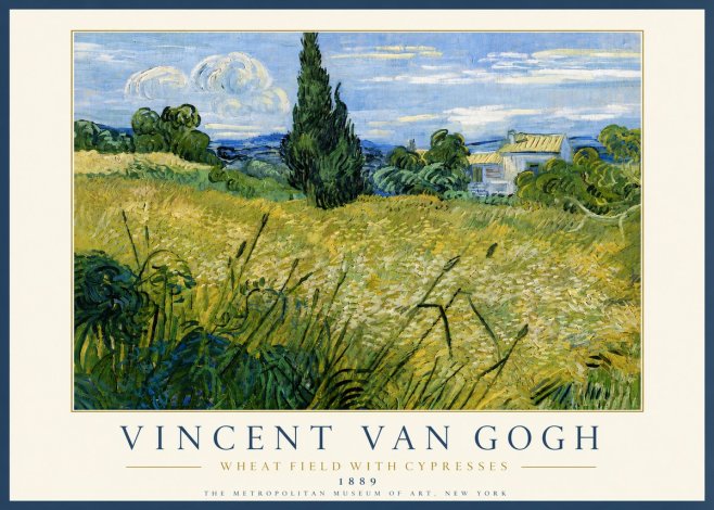 Van Gogh Wheat Field with Cypresses No6 - Poster