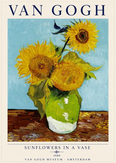 Van Gogh Sunflowers in a Vase No2 - Poster
