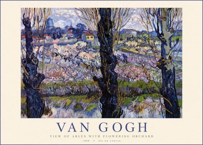 Van Gogh View of Arles with Flowering Orchard No1 - Poster
