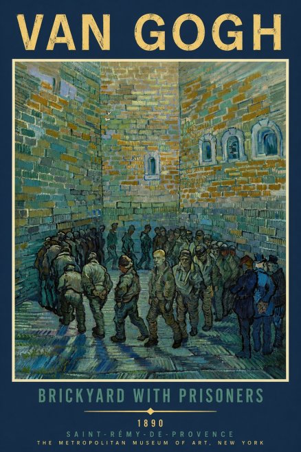 Van Gogh Brickyard with Prisoners No5 - Poster