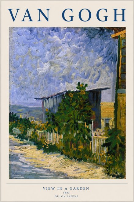 Van Gogh View in a Garden No1 - Poster