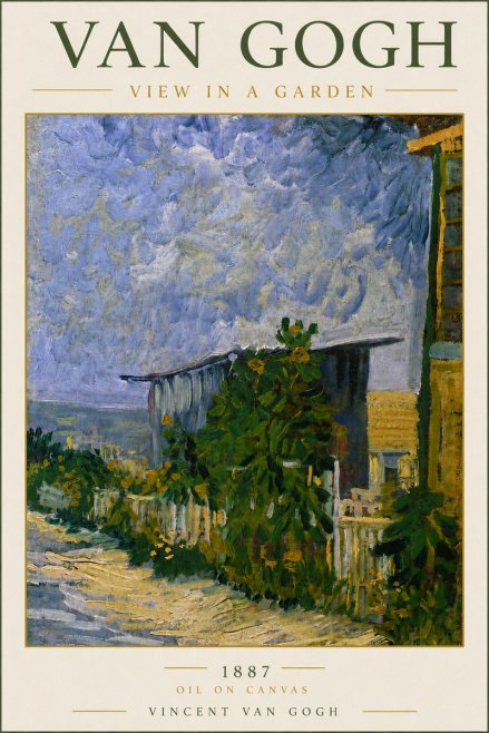 Van Gogh View in a Garden No4 - Poster
