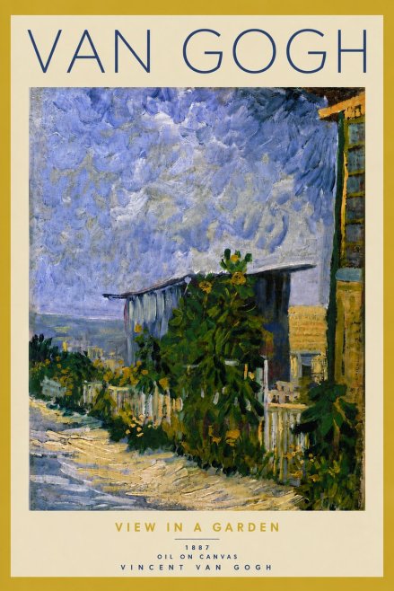 Van Gogh View in a Garden No5 - Poster