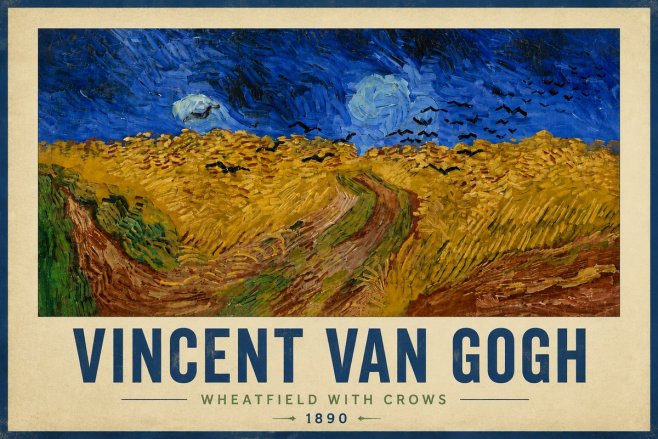 Van Gogh Wheatfield with Crows No6 - Poster