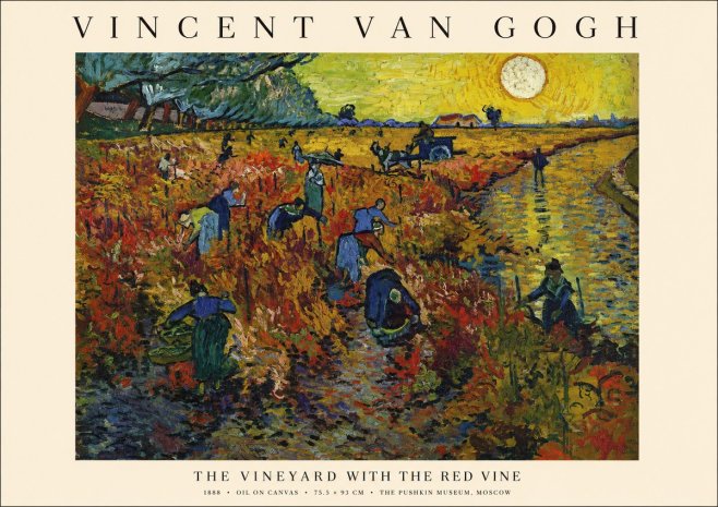 Van Gogh The Vineyard with the Red Vine No1 - Poster