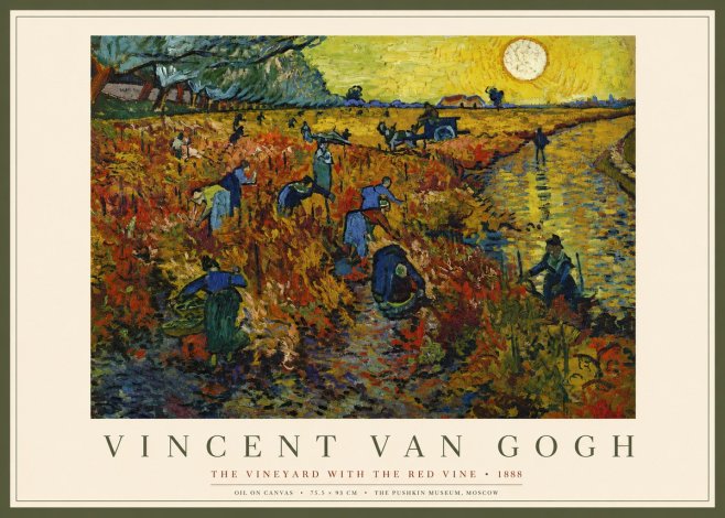 Van Gogh The Vineyard with the Red Vine No2 - Poster