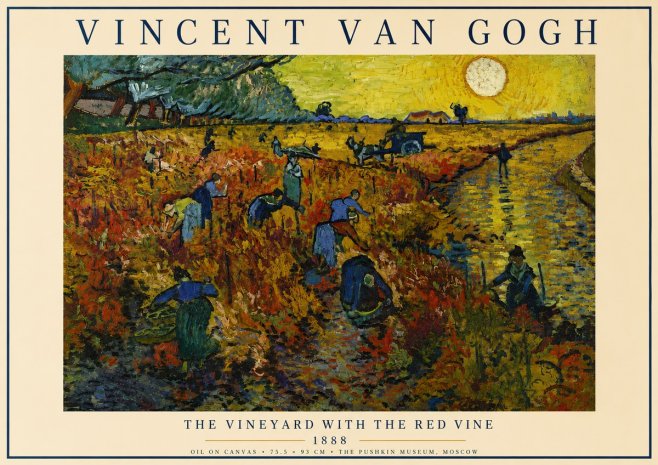 Van Gogh The Vineyard with the Red Vine No3 - Poster