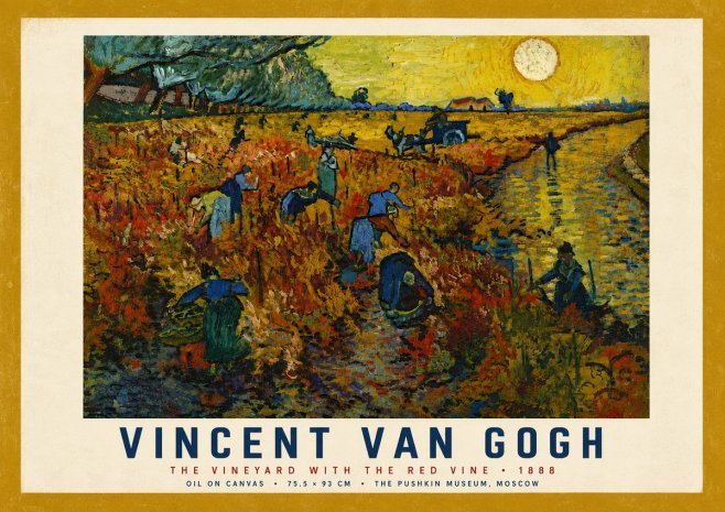 Van Gogh The Vineyard with the Red Vine No4 - Poster